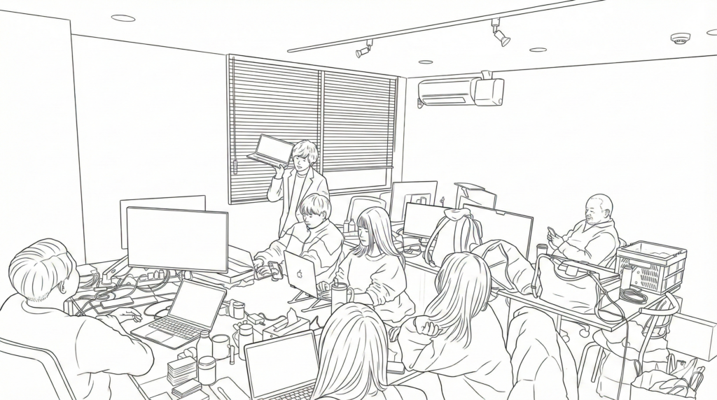 ベンチャーらしいオフィス内の雰囲気。